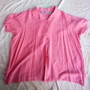 Venezia Coral 100 percent Rayon Short Sleeve Button Shirt Size 2XL